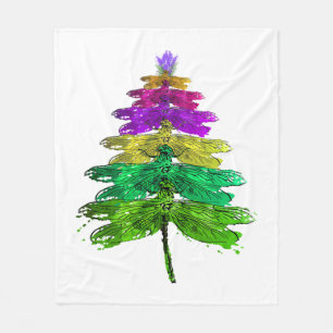 Frohe Weihnachts-Dragonfly Weihnachtsbaum T Shirt Fleecedecke