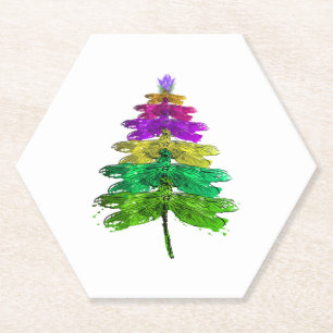 Frohe Weihnachts-Dragonfly Weihnachtsbaum T Shirt Untersetzer