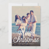 Frohe Weihnachts-Drehbuch Retrostars Foto Feiertagskarte (Vorderseite)