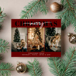 Frohe Weihnachts-Drei-Familien-Foto-Typografie Feiertagspostkarte<br><div class="desc">Frohe Weihnachten Drei-Familien-Foto Typografie Urlaub Postkarte</div>