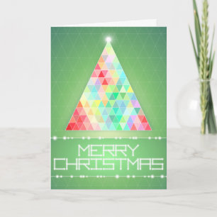 Frohe Weihnachts-Dreieck Baum Sparkle Geometric Feiertagskarte