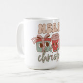 Frohe Weihnachts-Drink-Kaffee-Tasse Kaffeetasse (Vorderseite Links)