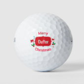 Frohe Weihnachts Duffer Funny Golf Balls Golfball (Vorderseite)