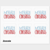 Frohe Weihnachts dunkelblau Square Sticker (Blatt)