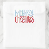 Frohe Weihnachts dunkelblau Square Sticker (Tasche)