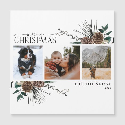 Frohe Weihnachts Dusty Winter Holiday Card Magnet (Vorderseite)