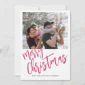 Frohe Weihnachts einfache Skript-Foto Feiertagskarte (Vorderseite)