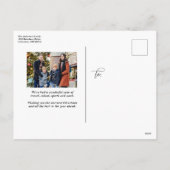 Frohe Weihnachts einfache Skriptfamilie Foto Feiertagspostkarte (Rückseite)