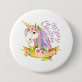 Frohe Weihnachts Einhorn Button Button (Vorderseite)
