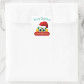 Frohe Weihnachts-Einhorn kackte Emoji Quadratischer Aufkleber (Tasche)