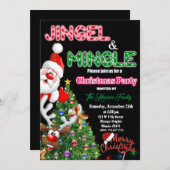Frohe Weihnachts-Einladung, Jingle & Mingle einlad Einladung (Vorne/Hinten)