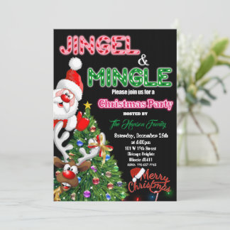 Frohe Weihnachts-Einladung, Jingle & Mingle einlad Einladung