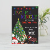 Frohe Weihnachts-Einladung, Jingle & Mingle einlad Einladung (Stehend Vorderseite)