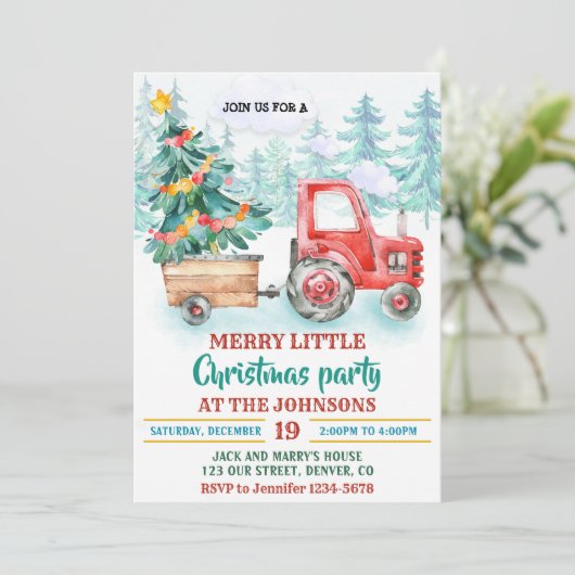 Frohe Weihnachts-Einladung Weihnachten Party laden Einladung (Stehend Vorderseite)