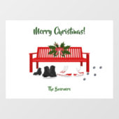 Frohe Weihnachts-Eis Skate Familienfenster Windsch Fensteraufkleber (Blatt)