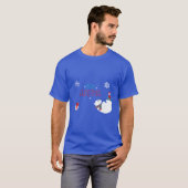 Frohe Weihnachts-Eisbär mit Schneeflocken T-Shirt (Vorne ganz)