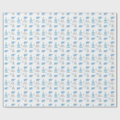 Frohe Weihnachts-Eisbäume Weiß Winter Geschenkpapier (Flach)