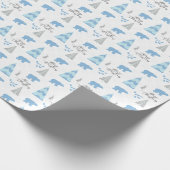 Frohe Weihnachts-Eisbäume Weiß Winter Geschenkpapier (Ecke)