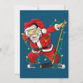 Frohe Weihnachts-Eishockey Dabbing Weihnachtsmann Feiertagskarte (Vorderseite)