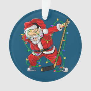 Frohe Weihnachts-Eishockey Dabbing Weihnachtsmann Ornament