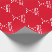 Frohe Weihnachts-Eishockey-Spieler Sport Geschenkpapier (Ecke)