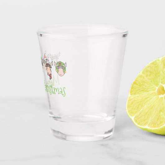 Frohe Weihnachts-Elch-Shot-Glas Schnapsglas (Rechts)