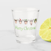 Frohe Weihnachts-Elch-Shot-Glas Schnapsglas (Vorderseite)