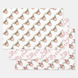 Frohe Weihnachts-Elch Wrapping Papier Blätter