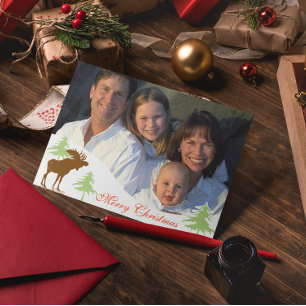 Frohe Weihnachts Elche 3 Pines Feiertagskarte