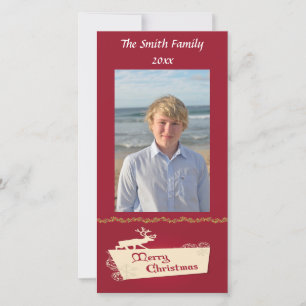 Frohe Weihnachts Elche auf Red Holiday Card Feiertagskarte