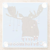 Frohe Weihnachts-Elche Glass-Untersetzer Glasuntersetzer (Rückseite)