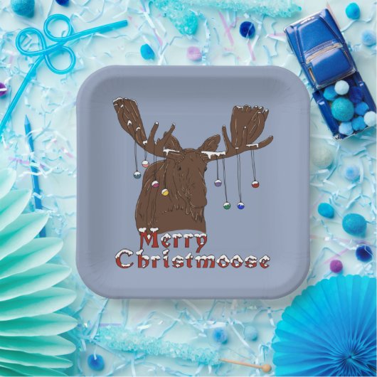 Frohe Weihnachts-Elche Papier Teller (Party)