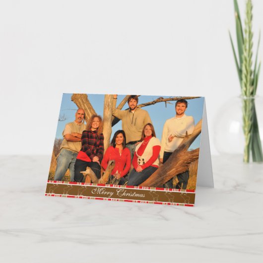 Frohe Weihnachts Elche Weiße Kontur Feiertagskarte (Vorderseite)