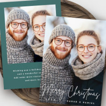 Frohe Weihnachts-elegante Drehbuch Pine Green Foto