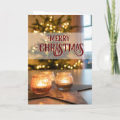 Frohe Weihnachts-elegante Weihnachtsbaumkerzen Karte (Rückseite)