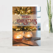 Frohe Weihnachts-elegante Weihnachtsbaumkerzen Karte (Vorderseite)