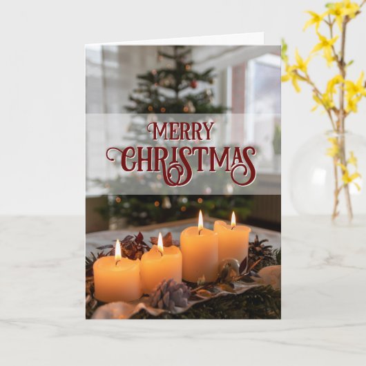 Frohe Weihnachts-elegante Weihnachtsbaumkranz Karte (Gelbe Blume)