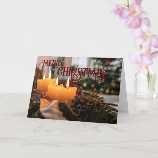 Frohe Weihnachts-elegante Weihnachtskerzen Karte (Orchidee)