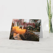 Frohe Weihnachts-elegante Weihnachtskerzen Karte (Vorderseite)