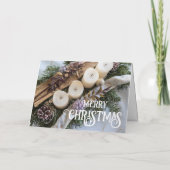 Frohe Weihnachts-elegante Weihnachtskerzen Karte (Rückseite)