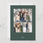 Frohe Weihnachts-elegantes grünes Foto Feiertagskarte (Rückseite)