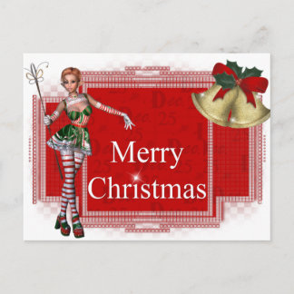 Frohe Weihnachts Elf 2 Design - Urlaubspostkarten Feiertagspostkarte