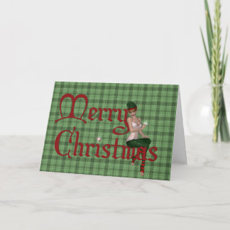 Frohe Weihnachts-Elf Design 1 Holiday Grußkarte Feiertagskarte