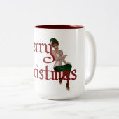 Frohe Weihnachts-Elf-Design 1 - Tasse (VorderseiteRechts)
