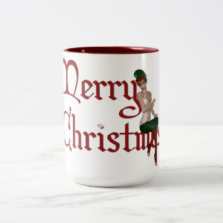 Frohe Weihnachts-Elf-Design 1 - Tasse