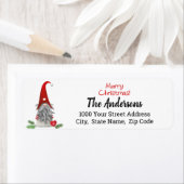 Frohe Weihnachts-Elf Gnome Rücksendeadresse Etiket (Insitu)