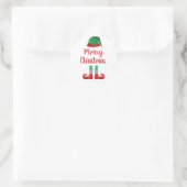Frohe Weihnachts-Elf Outfit Red Green Runder Aufkleber (Tasche)
