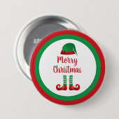 Frohe Weihnachts-Elf Outfit Red Typografy Button (Vorne & Hinten)