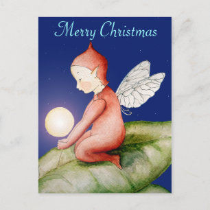 Frohe Weihnachts-Elf Postcard Feiertagspostkarte