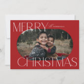Frohe Weihnachts-Ellipse-Oval-Fotokarte Feiertagskarte (Vorderseite)